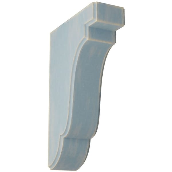 Ekena Millwork 1 3/4"W x 5"D x 7 1/2"H Bedford Wood Vintage Decor Bracket, Driftwood Blue BKTWD02X05X08BEBU - main